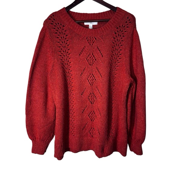 Addition Elle Crew Neck Burnt Orange Knit Sweater Size 1x - Picture 1 of 10